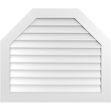 Ekena Millwork Octagonal Top Surface Mount PVC Gable Vent w/ 3-1/2"W x 1"P Standard Frame, 40"W x 34"H GVPOT40X3401SN